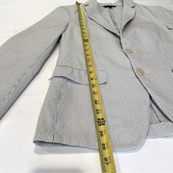 Banana Republic Women's Seersucker Blazer navy and white striped size 38S (M) - Picture 3 of 13